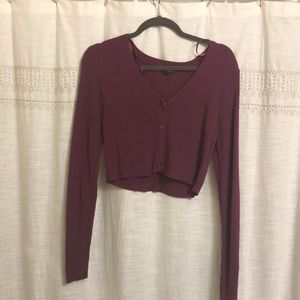 Cropped long sleeve sweater